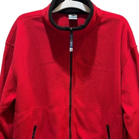 Colorado Clothing Red w/Black Trim Full Zip Fleece Jacket Sz L - Picture 2 of 7